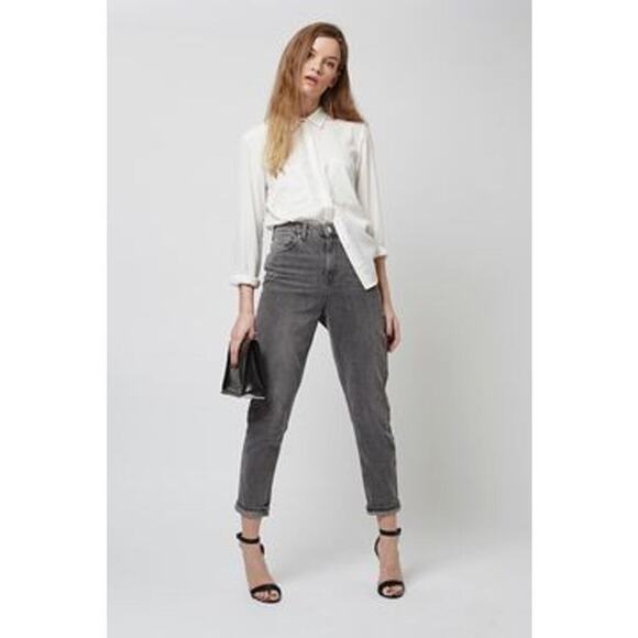 EVERLANE Gray High Rise Slim Straight Jeans  Ankle Sustainable Minimalist Denim - Picture 10 of 14